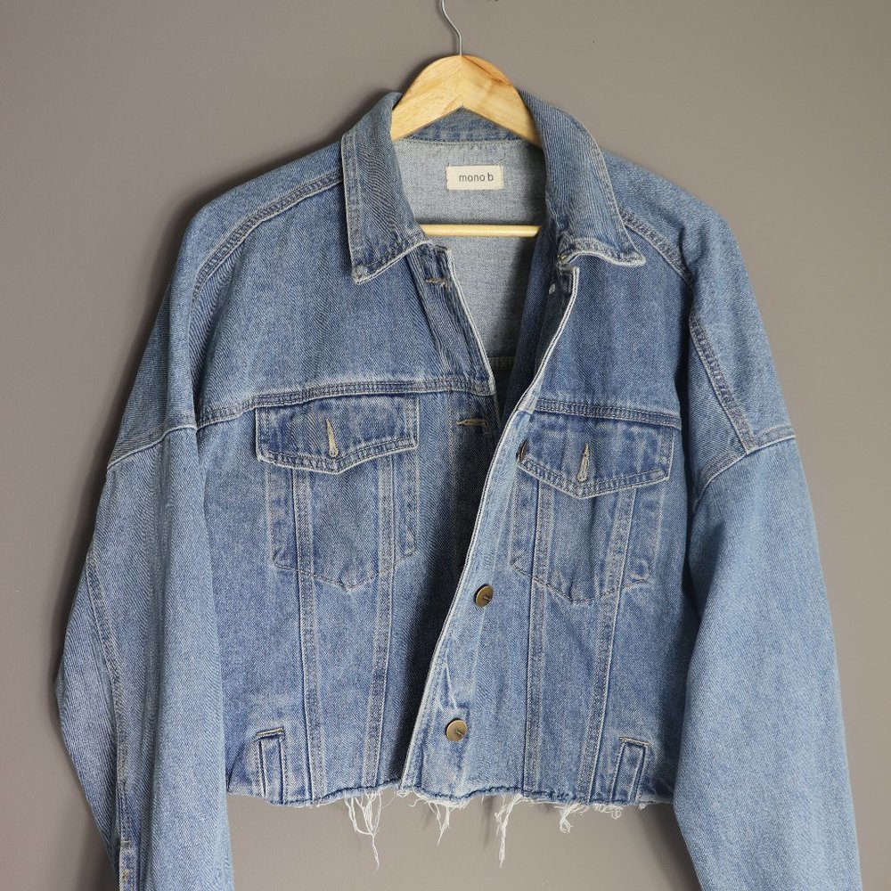 Medium Wash Cropped Denim Jacket
